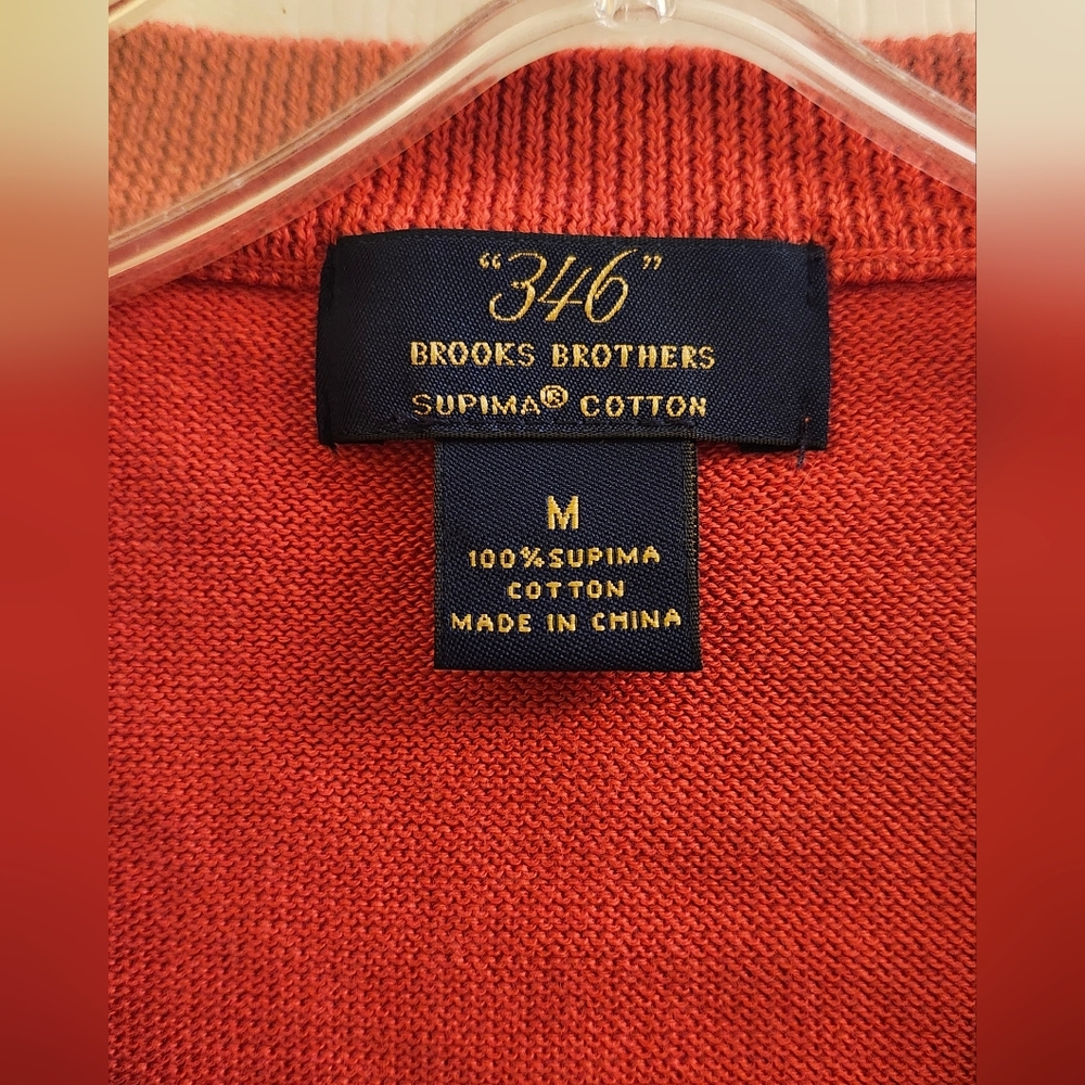 Brooks Brothers V-Neck Vest in Heathered Rose 100 % Supima Cotton SIZE Medium - Picture 3 of 6